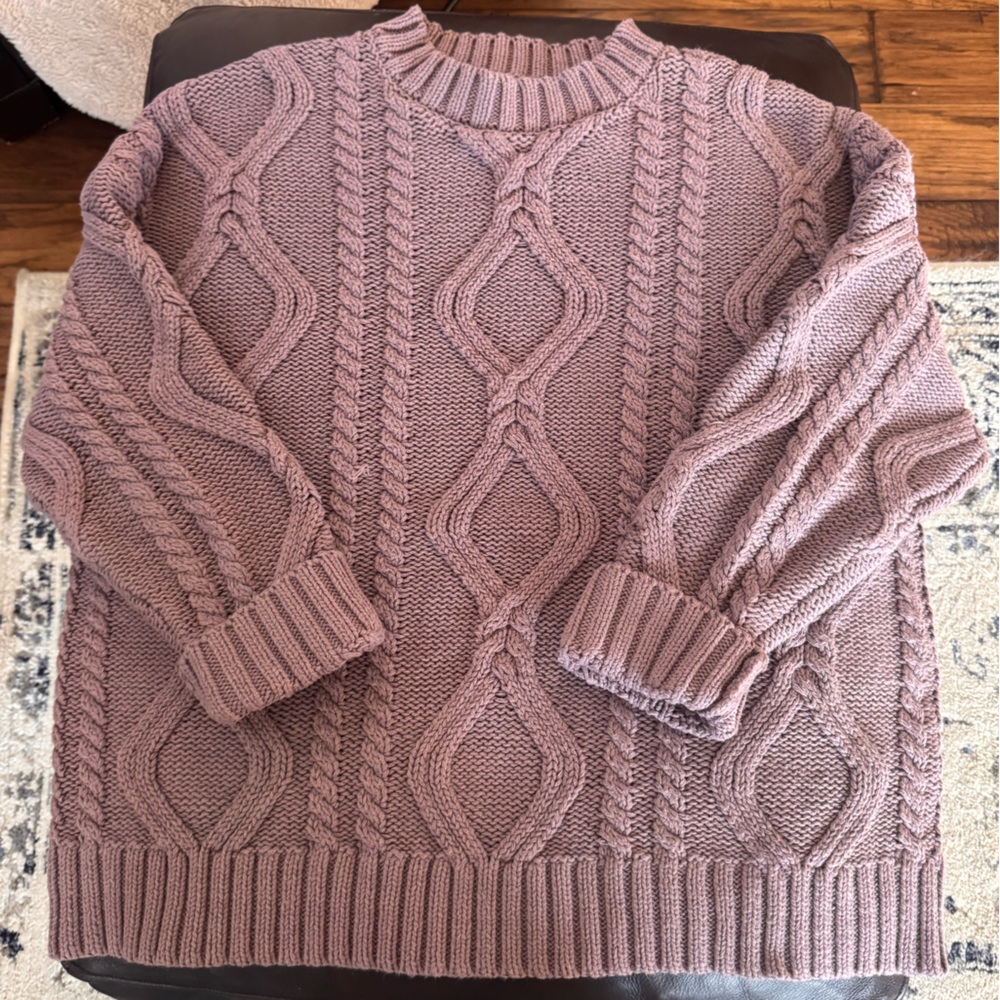 Cable Knit Sweater - Purple